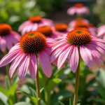 Fleurs d Echinacea en pleine floraison dans un jardin ensoleille