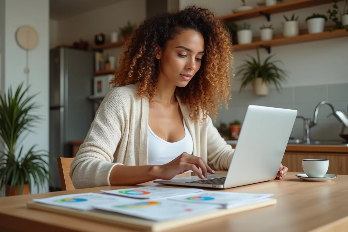 Jeune femme vérifiant fiche technique d