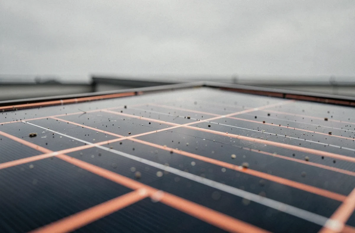 Gros plan sur le capteur solaire thermique d'un chauffe-eau solaire avec ses tubes en cuivre